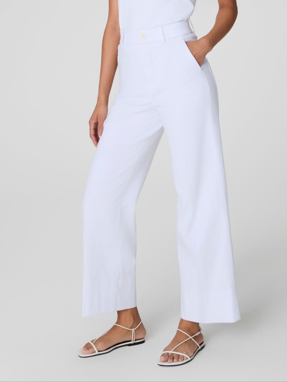SPANXsupersmooth Stretch Twill Cropped Wide Leg Pant M NWT